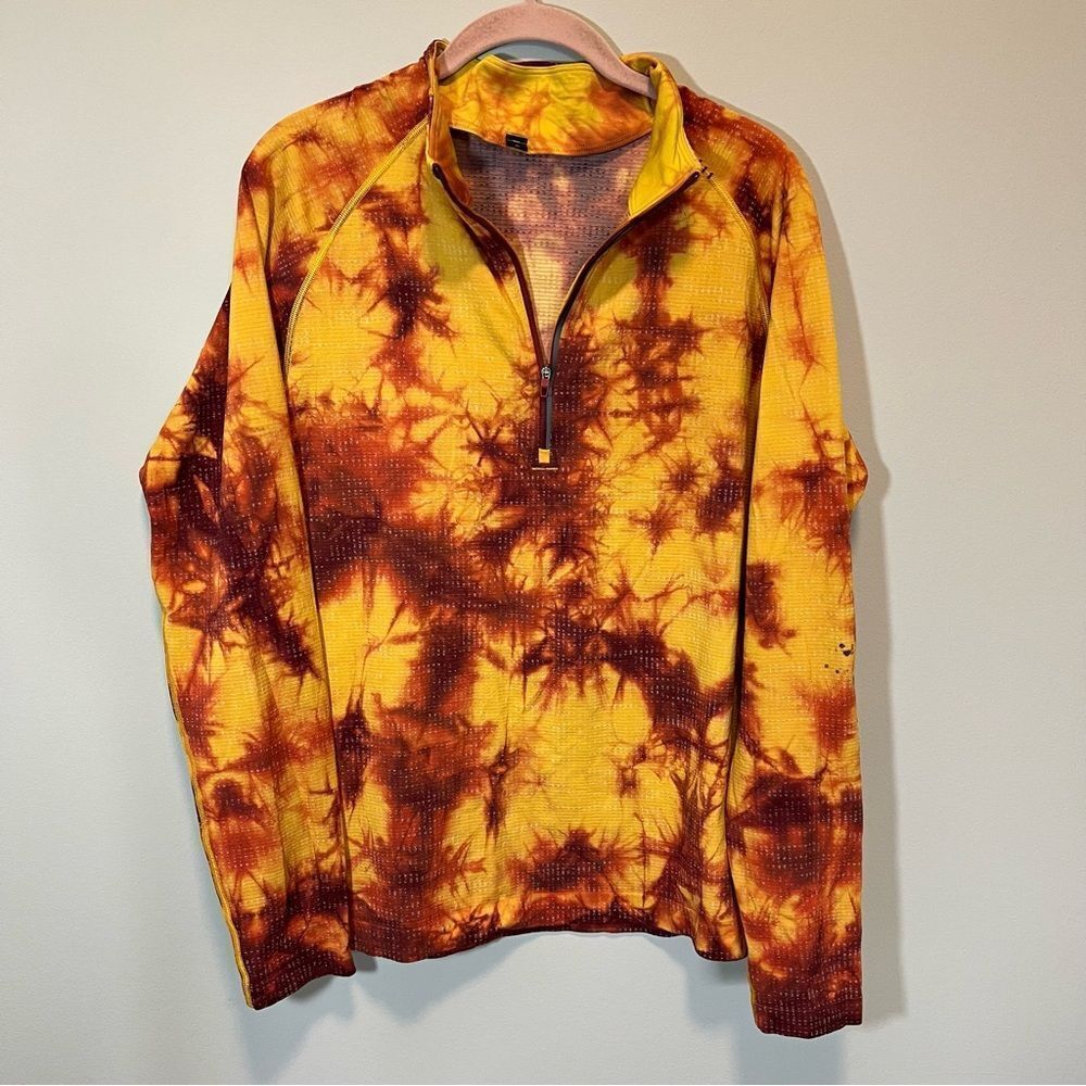 Lululemon Metal Vent Tech 1/2 Zip 2.0 Disconnect Marble Tie Dye Soleil Wine Med‎